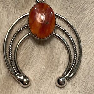 Silver and Orange Pendant